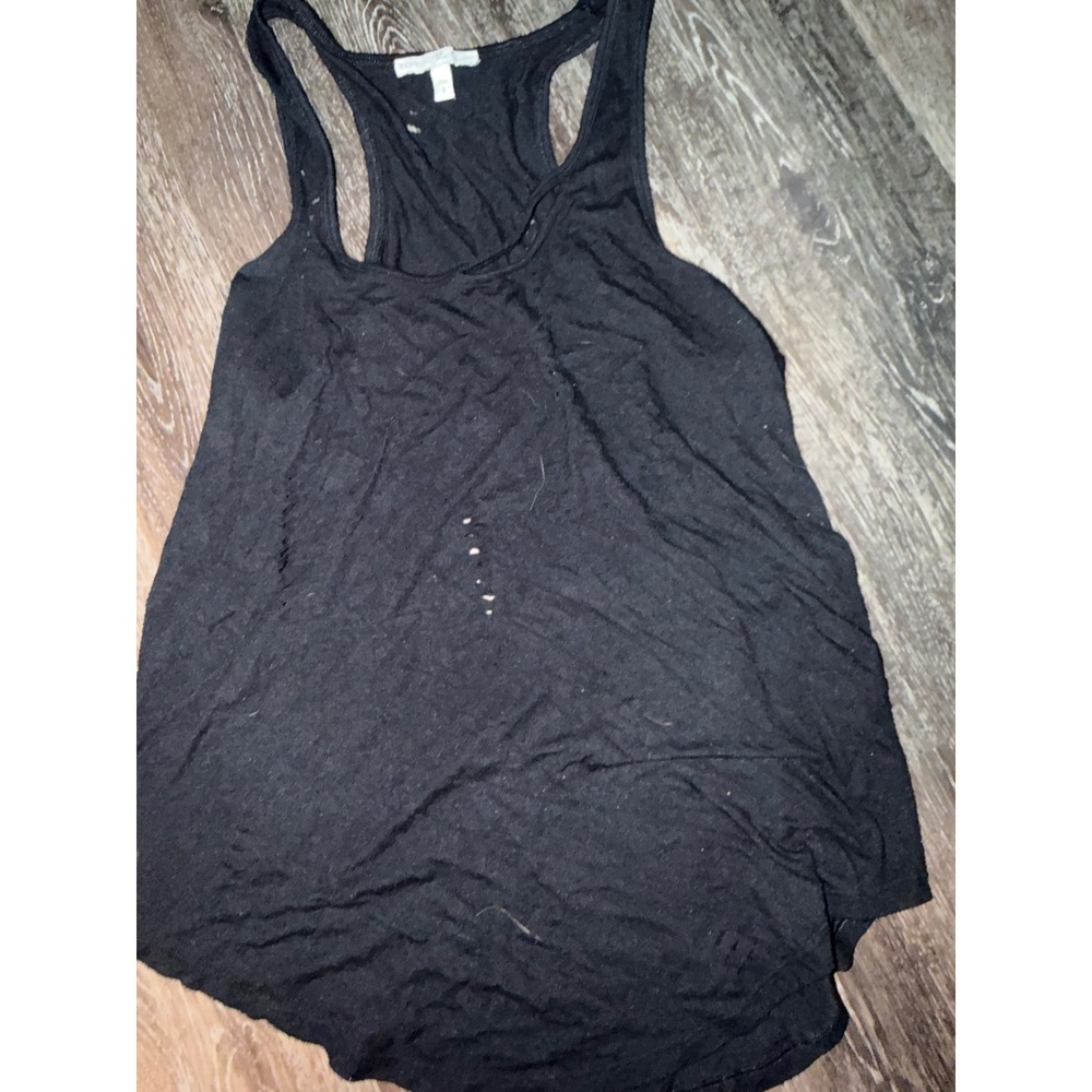 Express One Eleven Womens Black Distressed Racerback Tank Top Large